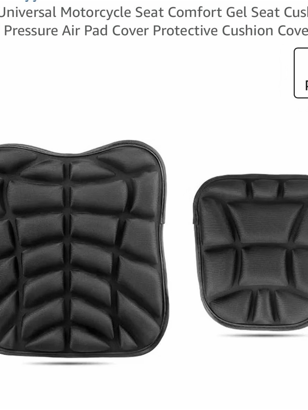 Universal Gel Comfort Seat Cushion for a motorcycle - Black